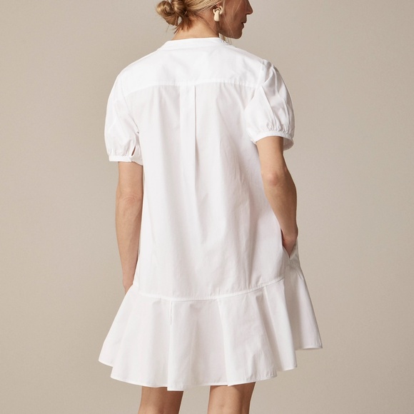 New JCREW Size M Delilah Dress in Cotton Poplin in White $148 CJ492 - Picture 5 of 8